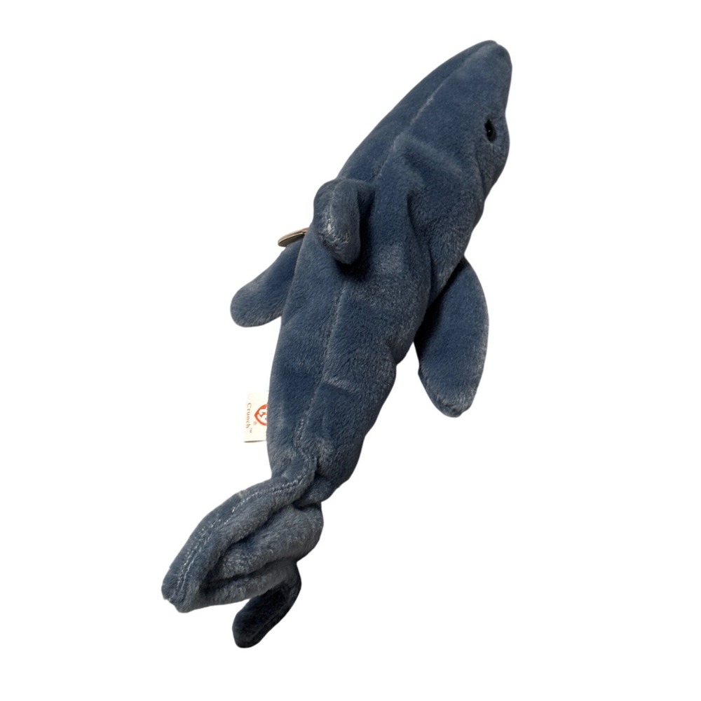 Ty Beanie Babies Crunch the Shark 1996 Blue White Plush Toy Tags Attached - Picture 7 of 7